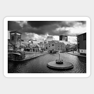 Birmingham Canal Junction Monochrome Photograph Sticker